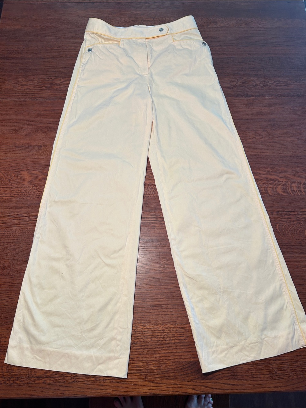 Tory Burch RARE Wide-Leg iced lemon Trousers NWOT